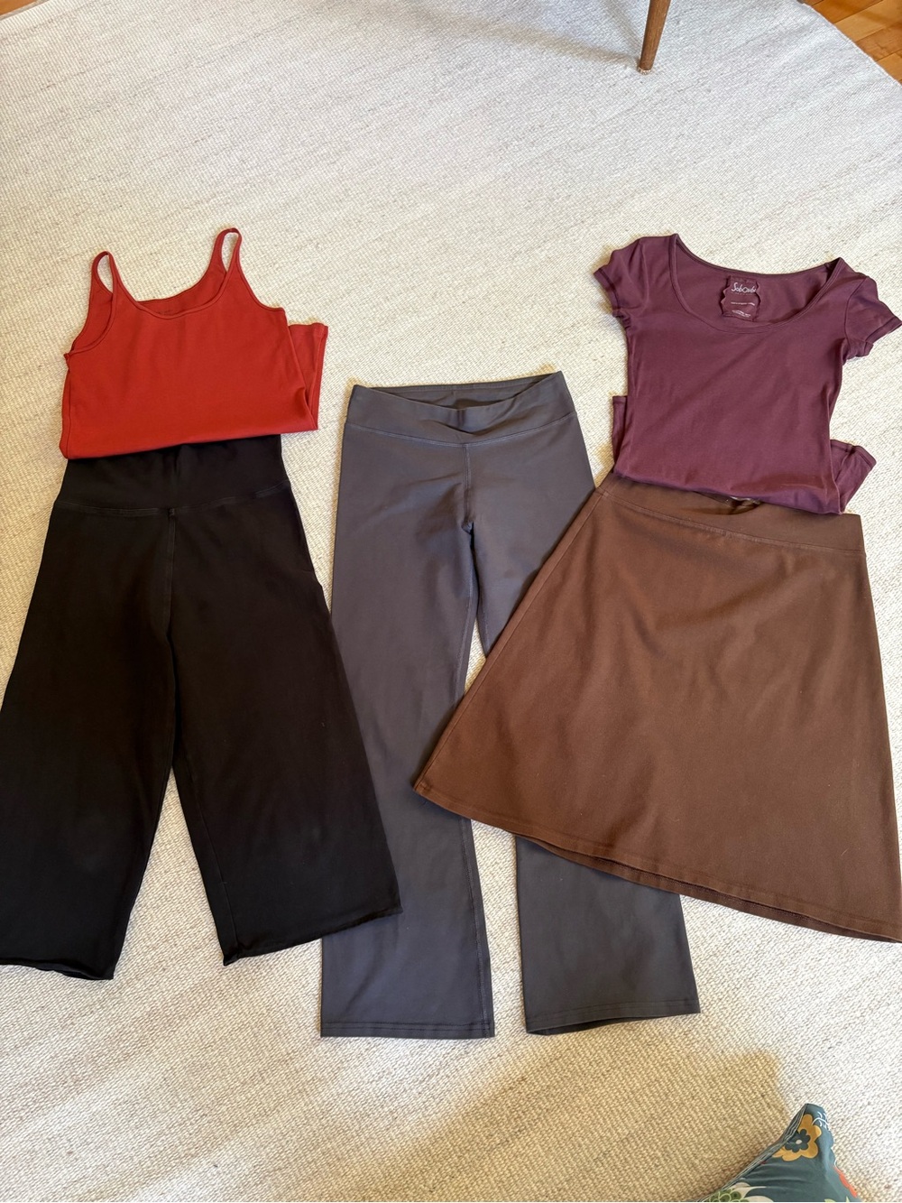 Organic pants, skirt and tops bundle